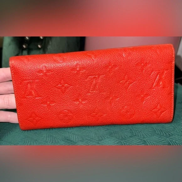 Louis Vuitton AUTHENTIC Monogram Empreinte Curieuse Orient Orange Leather Wallet - Picture 4 of 16
